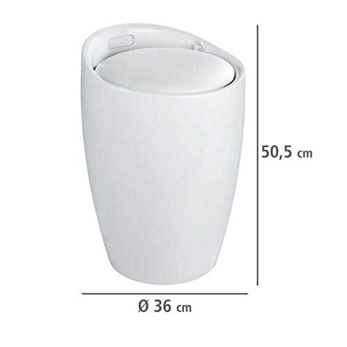 كرسي حمام WENKO – بلاستيك، مع سلة غسيل وتخزين الملابس