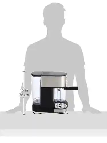 TORNADO Automatic Espresso Machine 15bar 1.2L Black x Stainless TCM-14125 - Safqqa Egypt