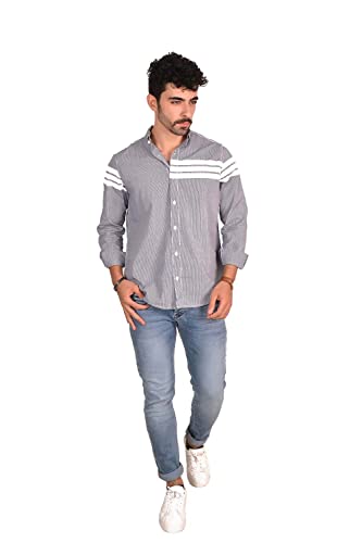 White Rabbit Men's Casual Long Sleeve Small Checkered Shirt