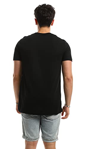 Ravin Men's Ribbed Crew Neck Solid Basic Cotton T-Shirt