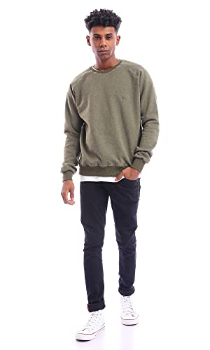 Ravin Men's 96034 Slip-On Heather Olive Long Sleeve Sweatshirt