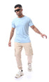 Ravin Men's Ribbed Crew Neck Solid Basic Cotton T-Shirt