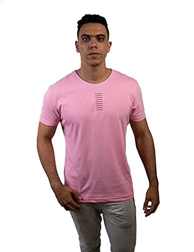Hero Basic Contrast Neckline EmbroideRed Cotton T-Shirt For Men