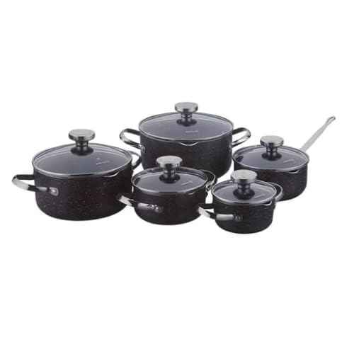 Korkmaz Etna Black 10-Piece Cookware Set