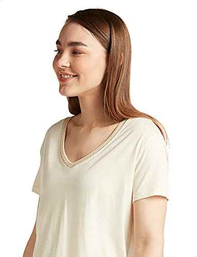 Lee Cooper Short SLeeves Wide V Neck T-Shirt for Women - Safqqa Egypt
