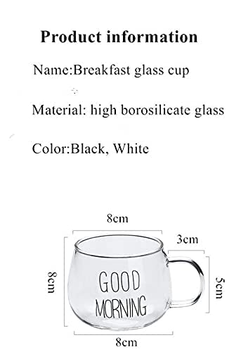 Transparent Glass Mug – “Good Morning” Design for Coffee & Tea