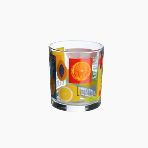 طقم أكواب صغيرة سي اي بي بوب بطبعات فواكه من سيرف، 3 قطع، سعة 220 مل، زجاج، متعدد الألوان