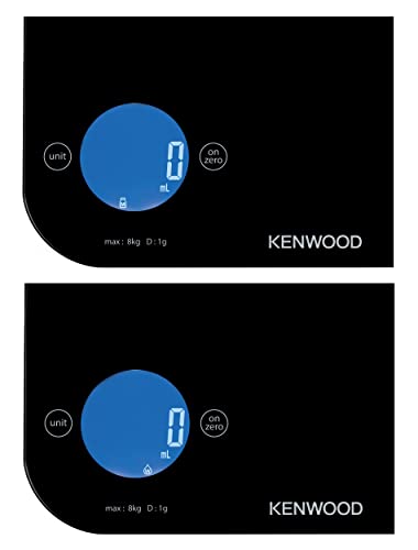 Kenwood Digital Kitchen Scale – 8kg/22lbs Capacity, Tempered Glass, Touch Control (WEP50.000BK)