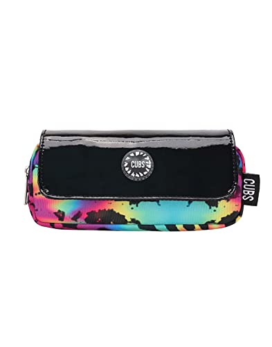 CUBS PU Pencil Case - Neon Black TieDye Design