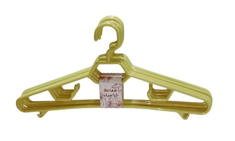 Al Yaseen Plastic Clothes Hanger Set – 6 Pieces
