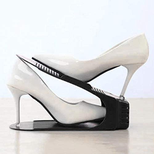 Adjustable shoe rack organizer , black - Safqqa Egypt