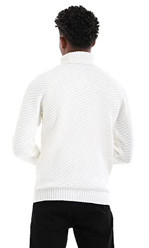 Ravin Men's Diagonal Ribbed Turtleneck Pullover Sweater