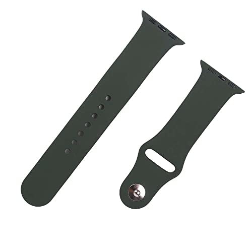 Generic Silicon Waterproof Wide Watch Replacement Strap Compatible For Watch 38MM, 40MM Or 41MM - Dark Green