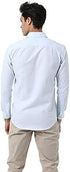 Dalydress Men's Round Hem Button-Down Basic Cotton Shirt – Baby Blue