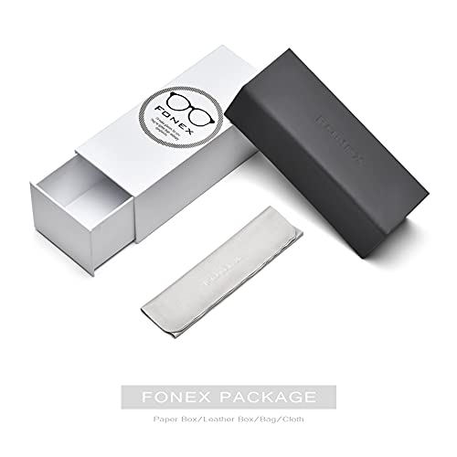 Fonex Pure Titanium Glasses Frame for Men,Square Full Rim Myopia Optical Eyeglasses