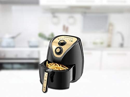 Black+decker af250g-b5 air fryer with rapid air covection technology, 2.5 liter, 800 g - black and gold - 220v supply voltage and 50hz