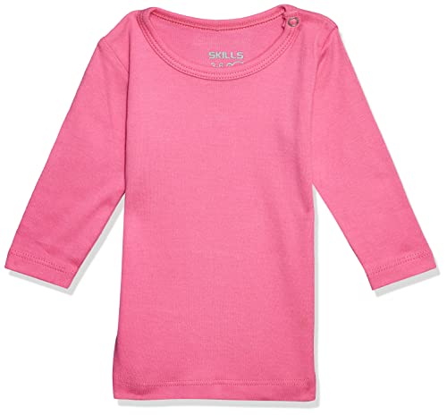 قميص داخلي سادة بأكمام طويلة ورقبة دائرية من القطن للبنات من سكيلز 