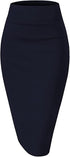 Sweet Hearts Women Below Knee Bodycon Skirt Navy