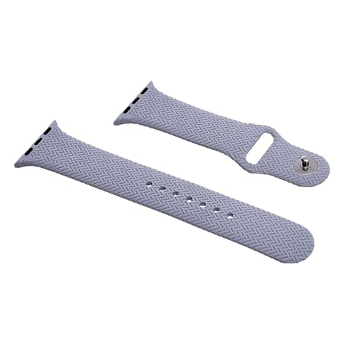 Generic Silicone Adjustable And Expandable Watch Strap With Zigzag Design For Unisex Compatible With Smart Watches 38/40/41MM - Gray