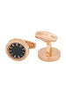 Cerruti 1881 Gold Plated Stainless Steel Two-Tone Cufflinks for Men - Black and Rose Gold, Stainless Steel - Safqqa