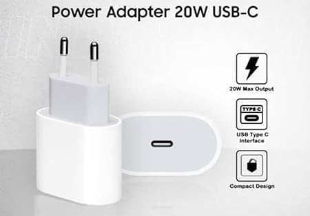 Generic 20W USB C Charger, Quick Connect Replacement for iPhone 16/16 Pro/16 Pro Max/16 Plus/15/14/13/12/11/8/XS/XR/SE, iPad, Fast Charger Head