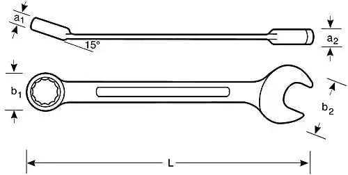 Bahco Ratcheting Combination Wrench, 1Rm-27