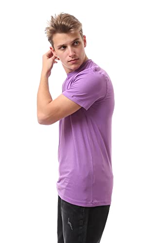 Ravin Men's Ribbed Crew Neck Solid Basic Cotton T-Shirt