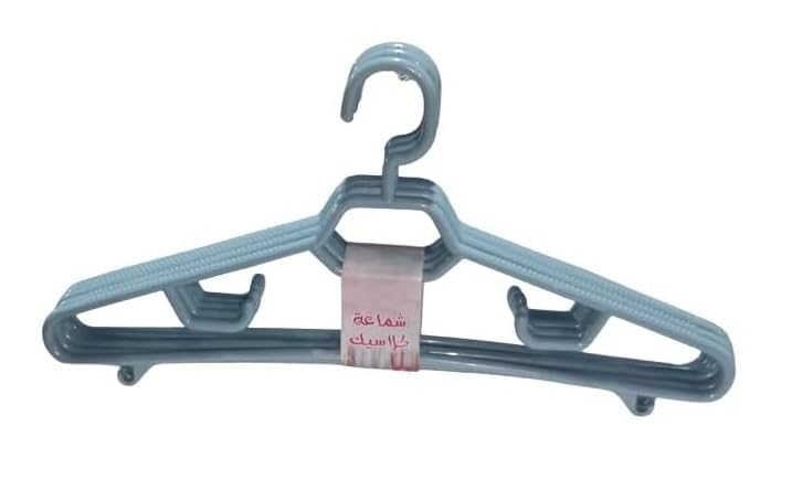 Al Yaseen Plastic Clothes Hanger Set – 6 Pieces