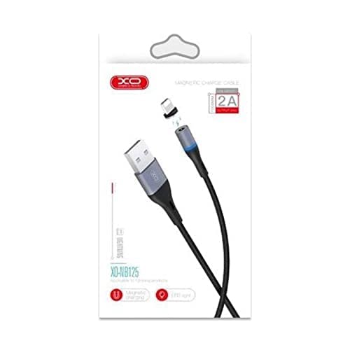 XO NB125 Magnetic LED Aluminium Lightning Cable - 1M - Black