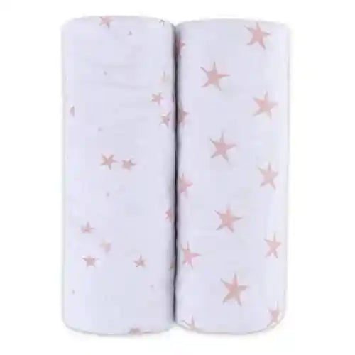 Ely’s & Co. Patent Pending Waterproof Bassinet Sheet 2-Pack Set for Baby Boy - 100% Cotton, Jersey Knit Cotton Sheets with Waterproof Lining