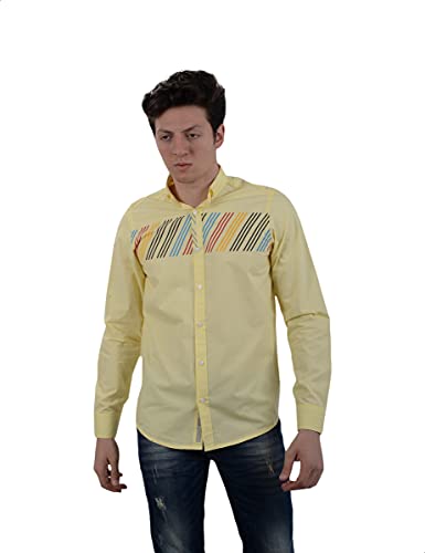 White Rabbit Men's Long Sleeve Shirt with Front Stripe Print - Size L