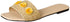 Deeda Women’s Faux-Leather Slide Slippers with Stitched Flower Detail
