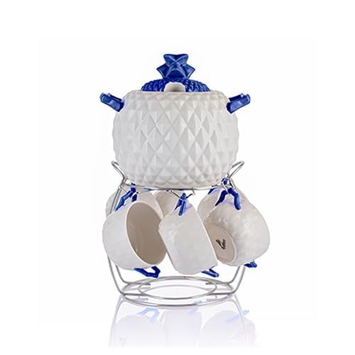 Lotus Porcelain Soup Mug Set with Bowl, Dishwasher & Microwave Safe, 8-Piece