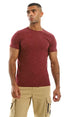 Ravin Men's Ribbed Crew Neck Solid Basic Cotton T-Shirt