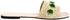 Deeda Faux-Leather Stitched Flower Detail Slide Slippers for Women - Safqqa Egypt