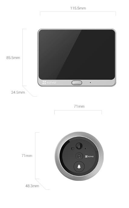 EZVIZ DP2C 1080p Video Door Viewer Peephole Camera with 4.3