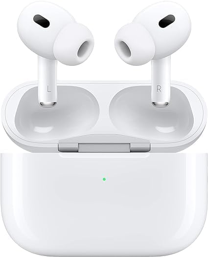 سماعات آبل إيربودز برو الجيل الثاني من ماركة آبل مع علبة ماج سيف بمنفذ-علبه تالفه USB-C لون أبيض