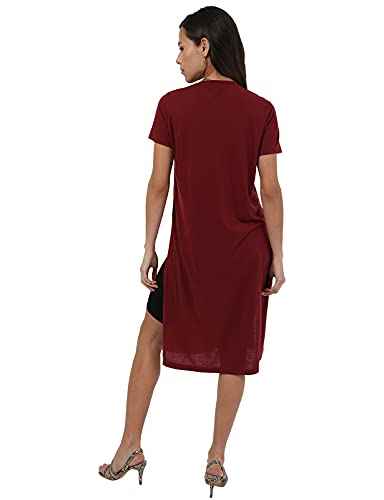 Jamila Cotton Round-Neck Short-Sleeve Side-Slits Longline Top For Women - Safqqa Egypt