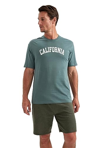 DeFacto Men's Regular Fit Crew Neck Printed T-Shirt from DeFacto Basics