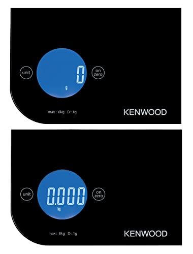 Kenwood Digital Kitchen Scale – 8kg/22lbs Capacity, Tempered Glass, Touch Control (WEP50.000BK)