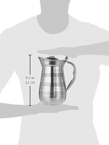 Raj Stainless Steel Jug ‎13.2 x 23.6 x 16.2 cm, STJ002, Pitcher, Carafe, Serving Jug , Serveware