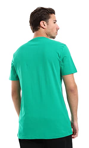 Ravin Men's Ribbed Crew Neck Solid Basic Cotton T-Shirt