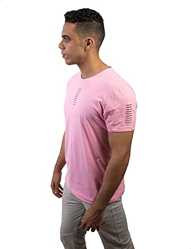Hero Basic Contrast Neckline EmbroideRed Cotton T-Shirt For Men