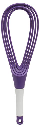 Egg Whisk Plastic, Purple White Comfortable grip handle - Safqqa Egypt