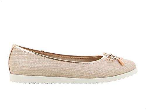 Sprox Heathered Round Toe Bow Tie Ballerina Flats for Women