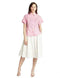 Polka Dot Cotton Short-Sleeve Rounded-Hem Button-Down Shirt For Women - Safqqa Egypt