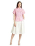 Polka Dot Cotton Short-Sleeve Rounded-Hem Button-Down Shirt For Women - Safqqa Egypt