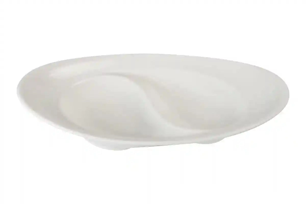 Royal Porcelain Dish with Divider – 9.5×17 cm