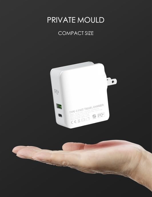 شاحن سريع LDNIO A4403C مع 2 منفذ PD AUTO-ID وكابل USB إلى Micro يناسب أجهزة متعددة 32 واط - أبيض