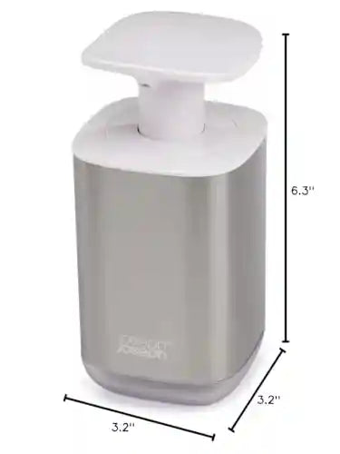 موزع صابون ستانلس ستيل بضغطة سهلة من جوزيف جوزيف – تصميم صحي وعملية دفع عريضة